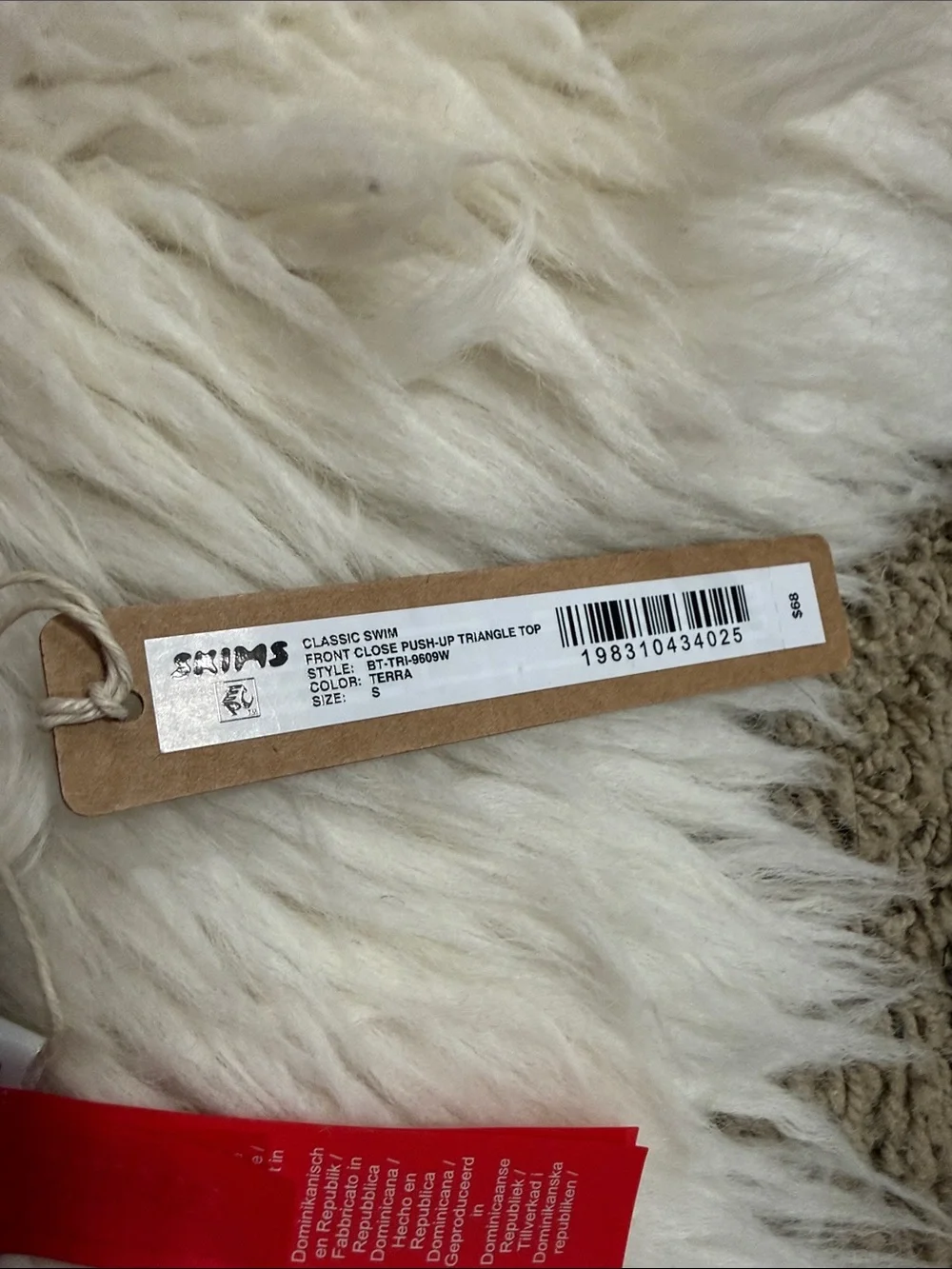 SKIMS PUSH-UP TRIANGLE BIKINI TOP IN TERRA Size Small NWT